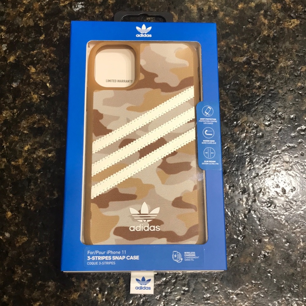 Adidas iPhone 11 Three Stripes Camo Snap Case NEW